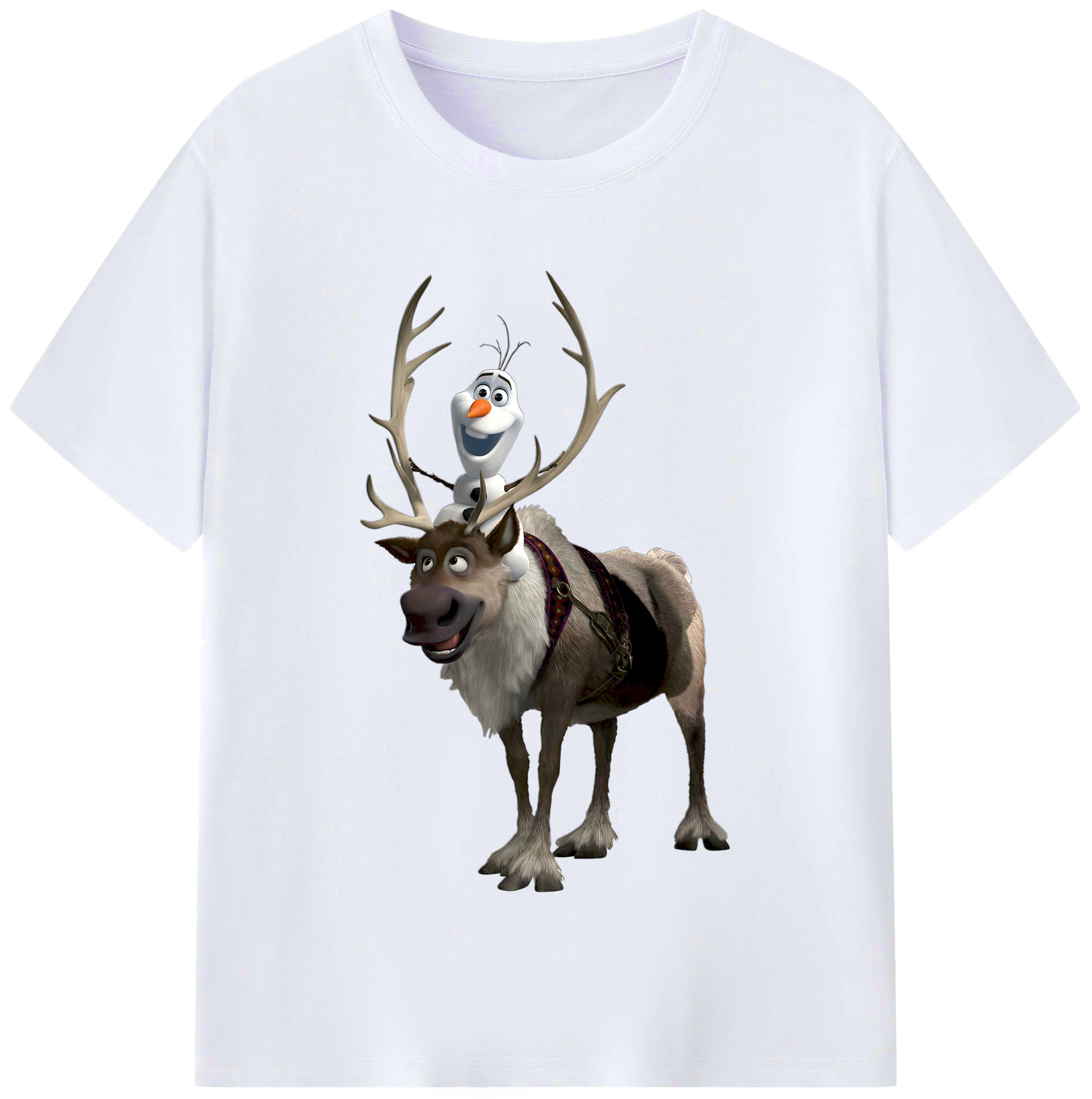 （画像用） アナと雪の女王 アンナ エルサ Frozen Anna Elsa レディースカジュアルプリントTシャツ（綿100％）