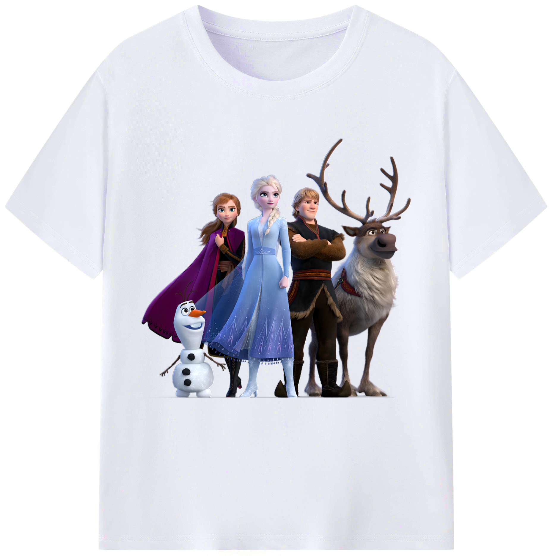 （画像用） アナと雪の女王 アンナ エルサ Frozen Anna Elsa レディースカジュアルプリントTシャツ（綿100％）