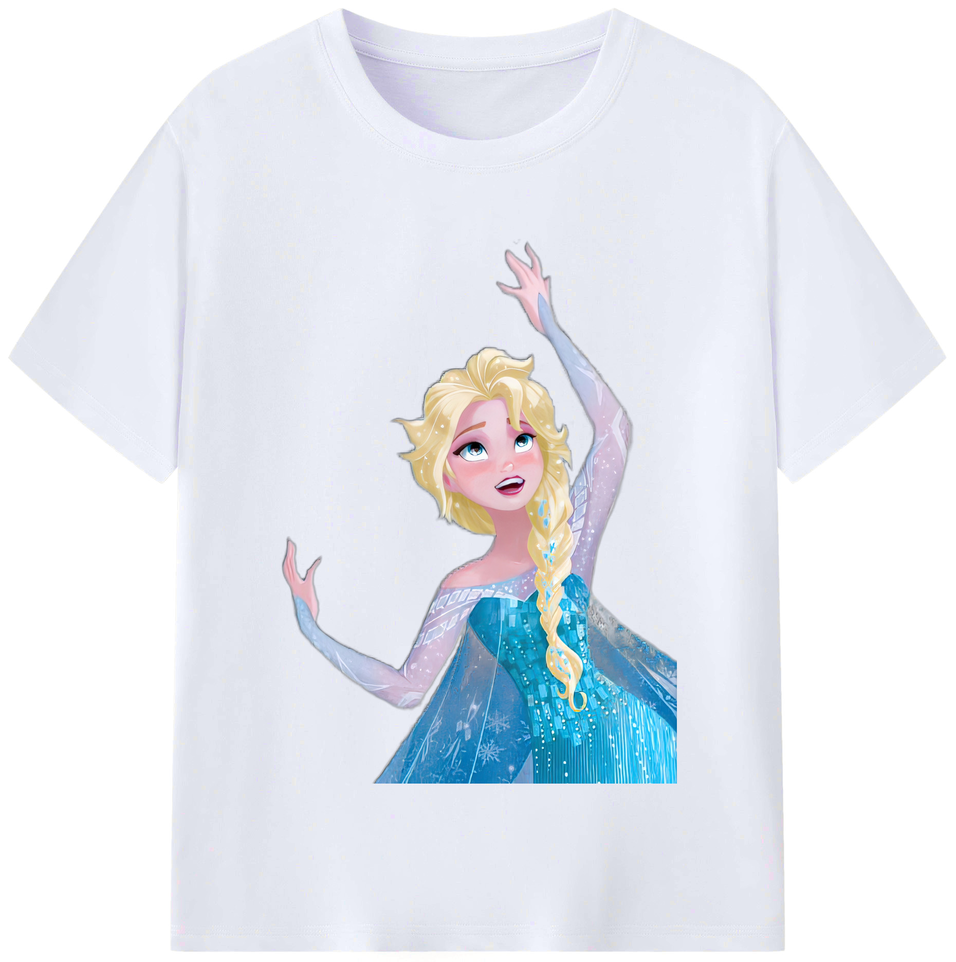 （画像用） アナと雪の女王 アンナ エルサ Frozen Anna Elsa レディースカジュアルプリントTシャツ（綿100％）