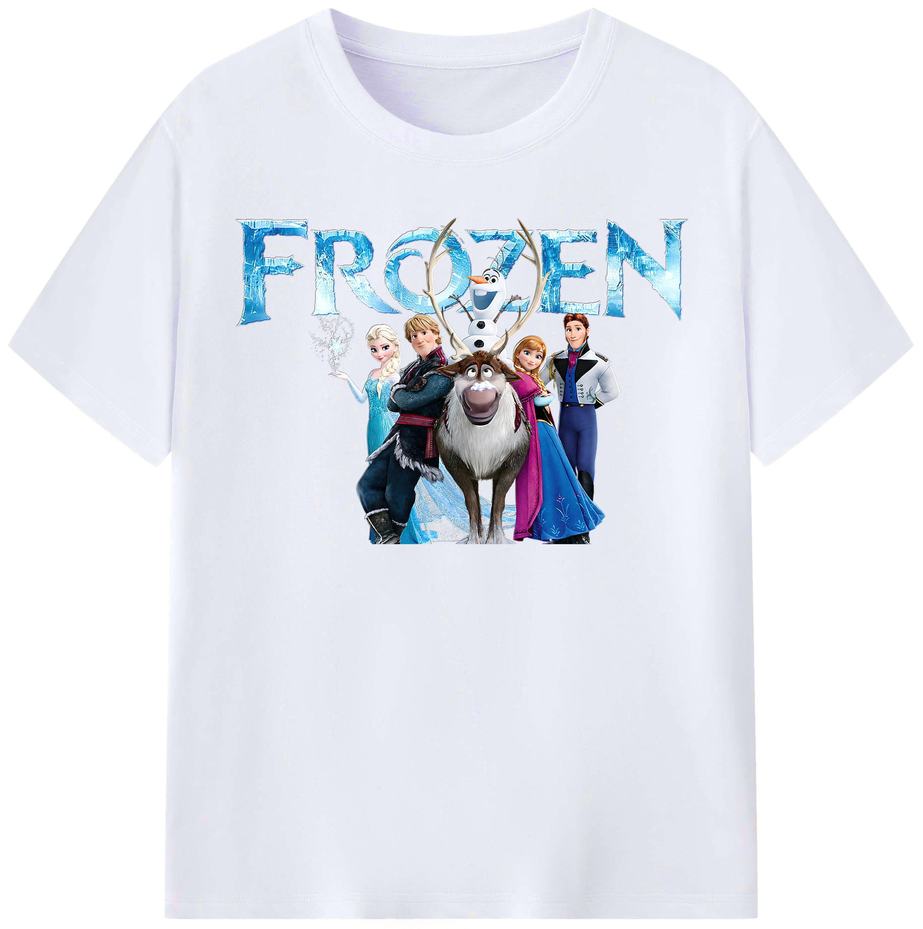 （画像用） アナと雪の女王 アンナ エルサ Frozen Anna Elsa レディースカジュアルプリントTシャツ（綿100％）