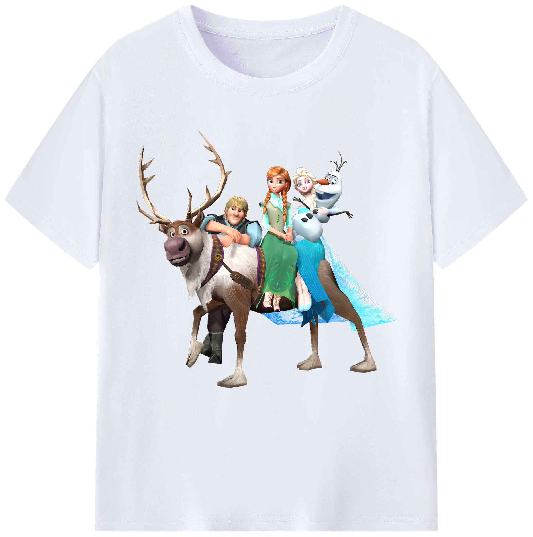 （画像用） アナと雪の女王 アンナ エルサ Frozen Anna Elsa レディースカジュアルプリントTシャツ（綿100％）
