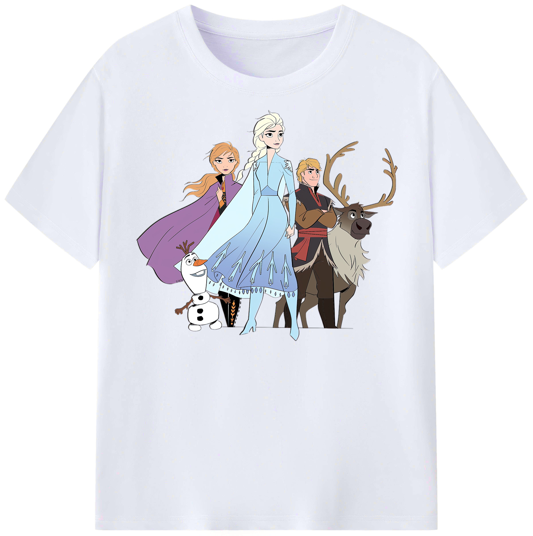 （画像用） アナと雪の女王 アンナ エルサ Frozen Anna Elsa レディースカジュアルプリントTシャツ（綿100％）