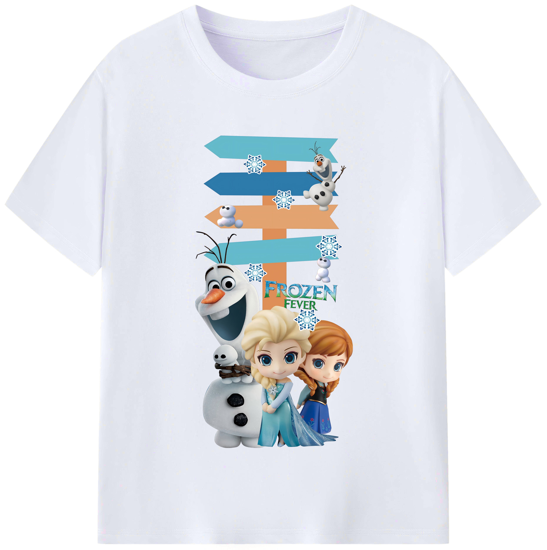 （画像用） アナと雪の女王 アンナ エルサ Frozen Anna Elsa レディースカジュアルプリントTシャツ（綿100％）