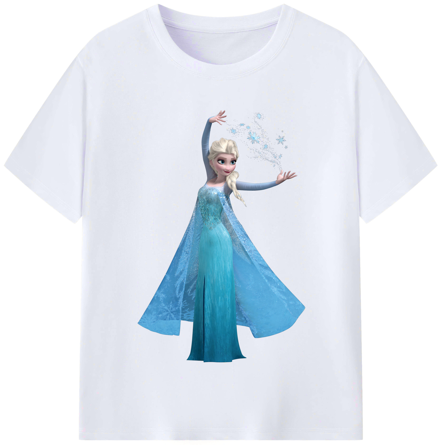 （画像用） アナと雪の女王 アンナ エルサ Frozen Anna Elsa レディースカジュアルプリントTシャツ（綿100％）