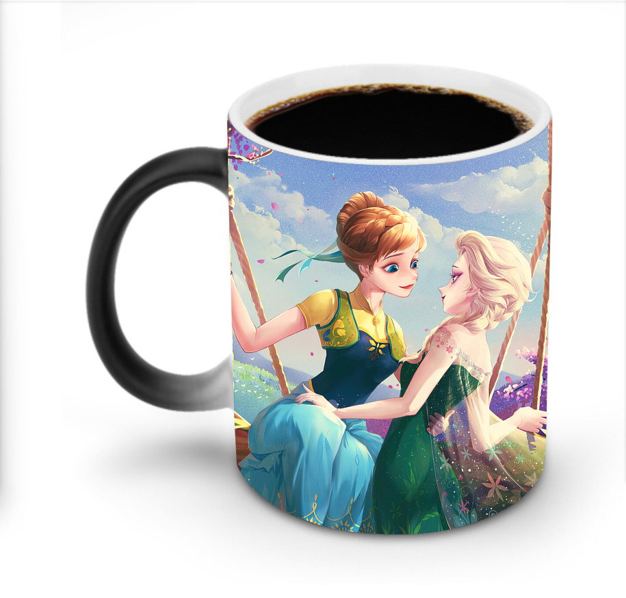 （画像用） アナと雪の女王 アンナ エルサ Frozen Anna Elsa 温度変色マグカップ
