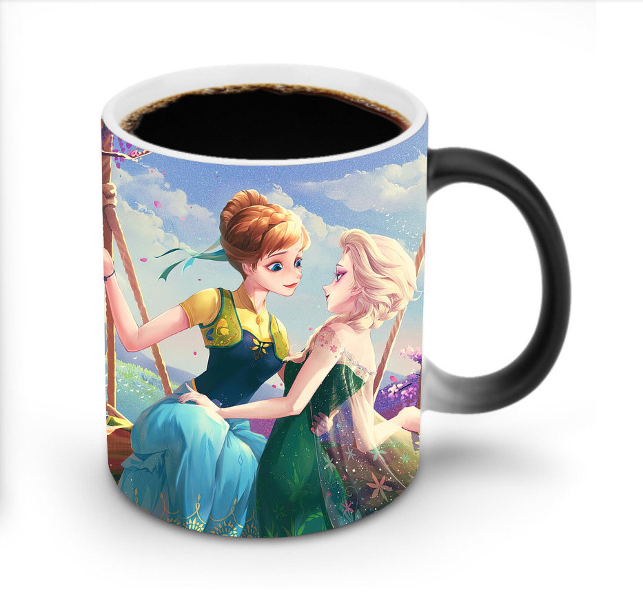 （画像用） アナと雪の女王 アンナ エルサ Frozen Anna Elsa 温度変色マグカップ