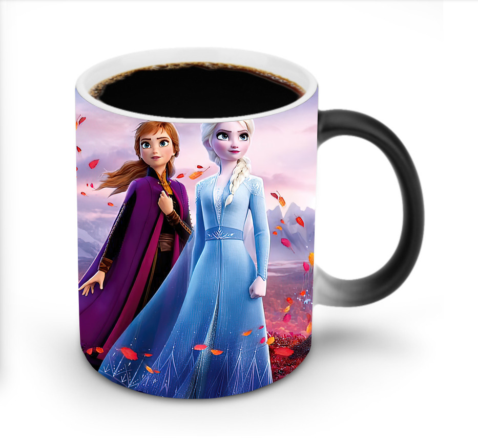 （画像用） アナと雪の女王 アンナ エルサ Frozen Anna Elsa 温度変色マグカップ