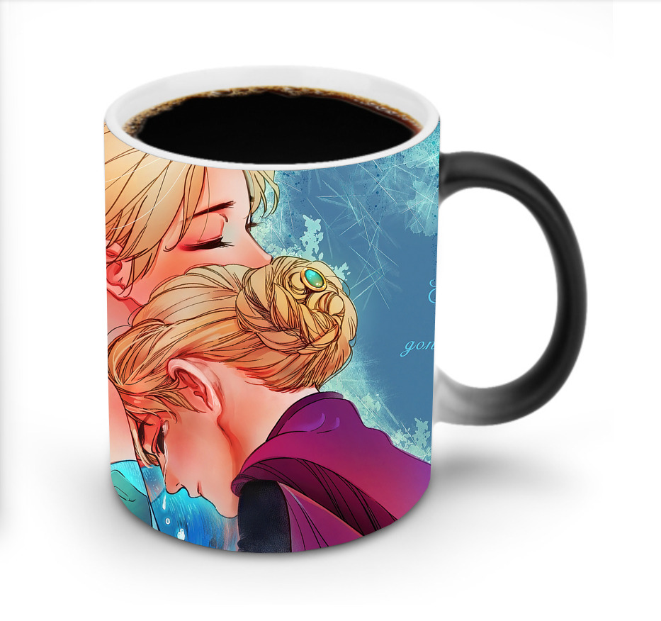 （画像用） アナと雪の女王 アンナ エルサ Frozen Anna Elsa 温度変色マグカップ