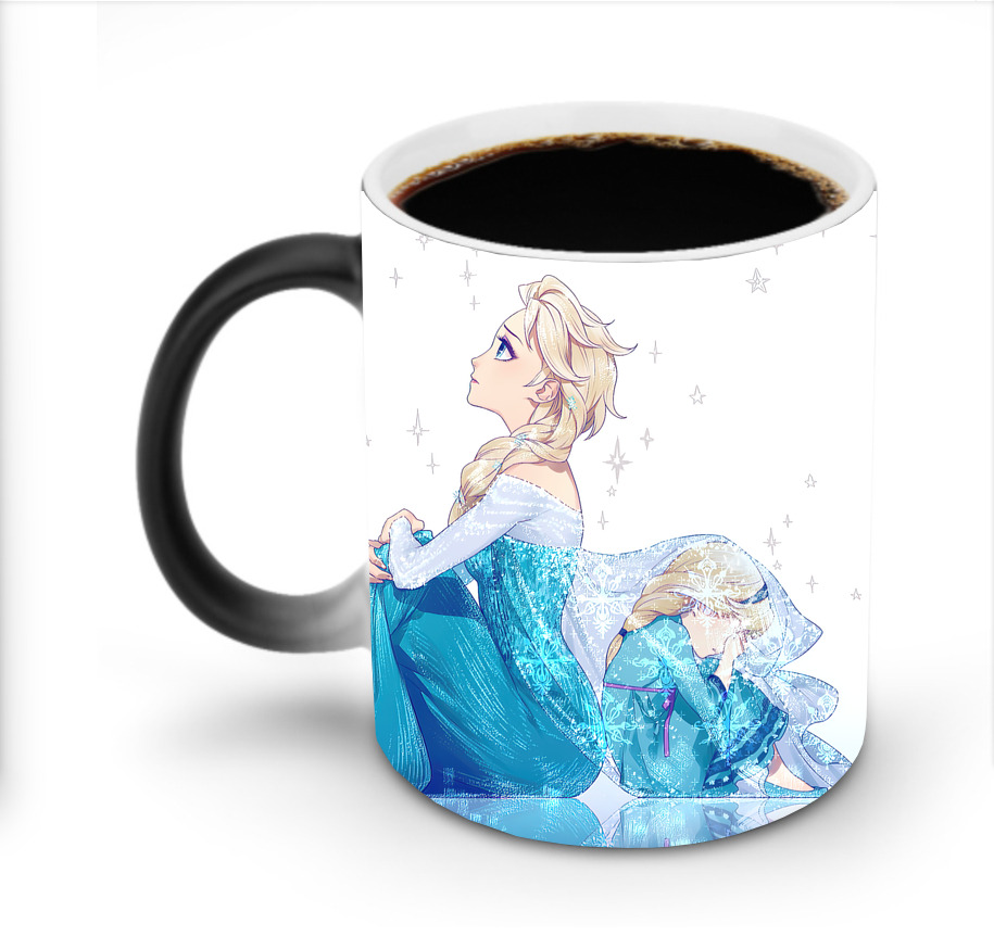 （画像用） アナと雪の女王 アンナ エルサ Frozen Anna Elsa 温度変色マグカップ
