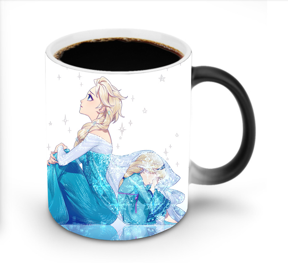 （画像用） アナと雪の女王 アンナ エルサ Frozen Anna Elsa 温度変色マグカップ