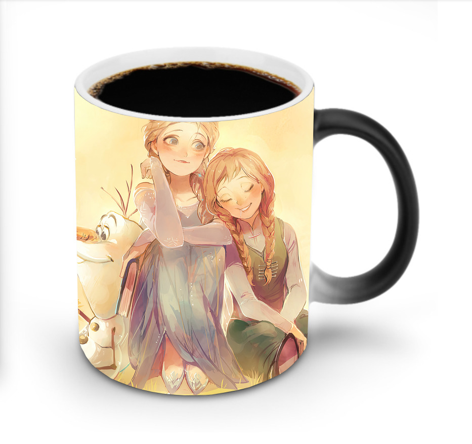 （画像用） アナと雪の女王 アンナ エルサ Frozen Anna Elsa 温度変色マグカップ