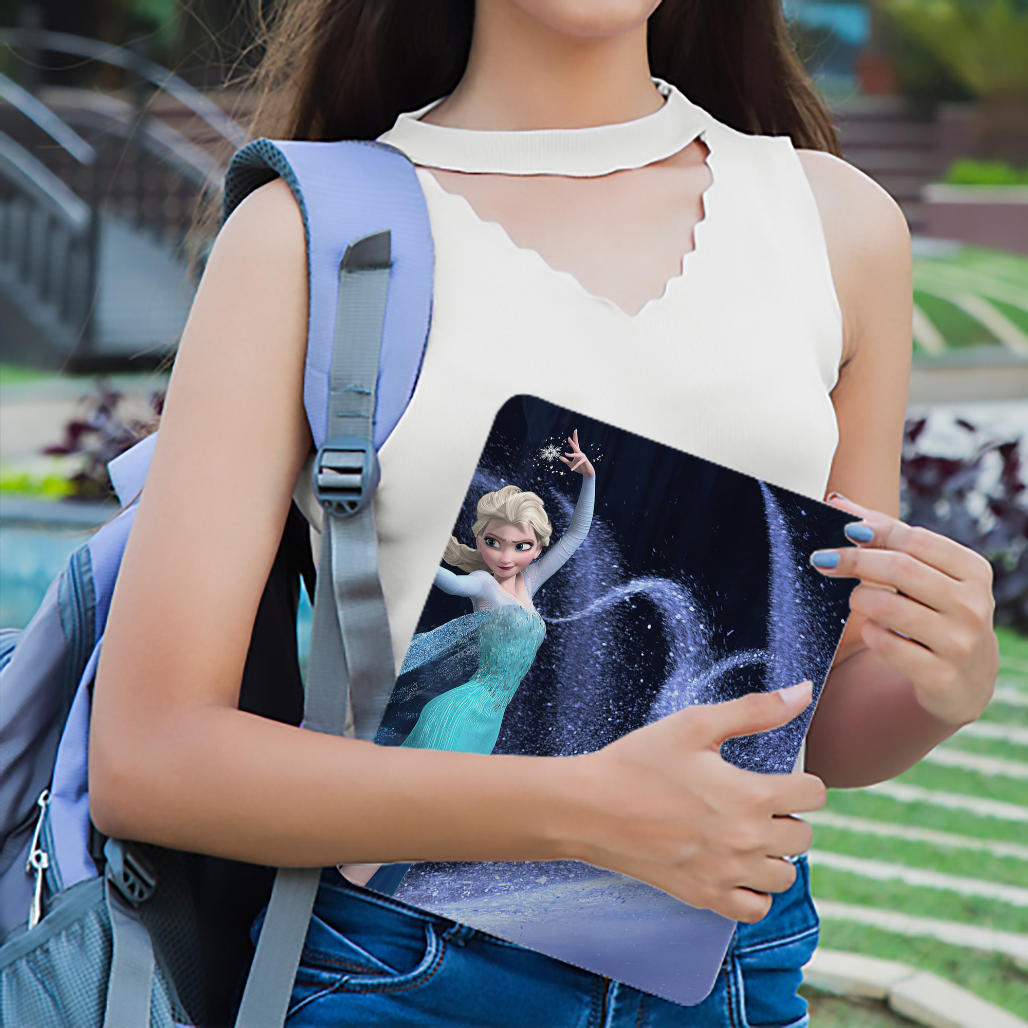 アナと雪の女王 アンナ エルサ Frozen Anna Elsa IPad ケース ブック型 PUレザー TPU 耐衝撃 軽量 薄型 ペン収納なし 全面保護 IPad 各モデル対応