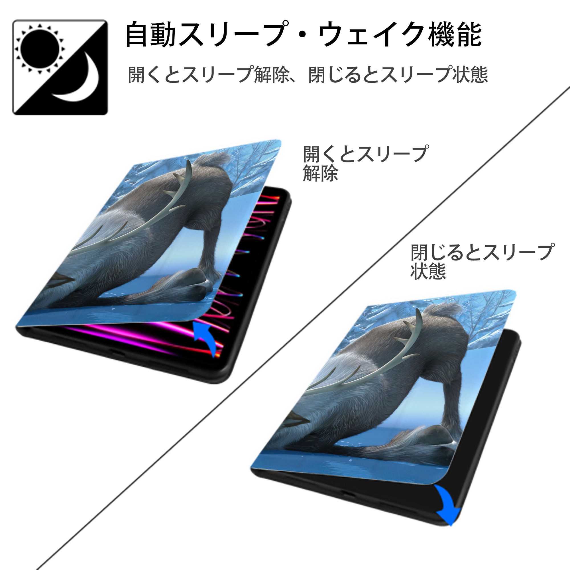 アナと雪の女王 アンナ エルサ Frozen Anna Elsa IPad ケース ブック型 PUレザー TPU 耐衝撃 軽量 薄型 ペン収納なし 全面保護 IPad 各モデル対応