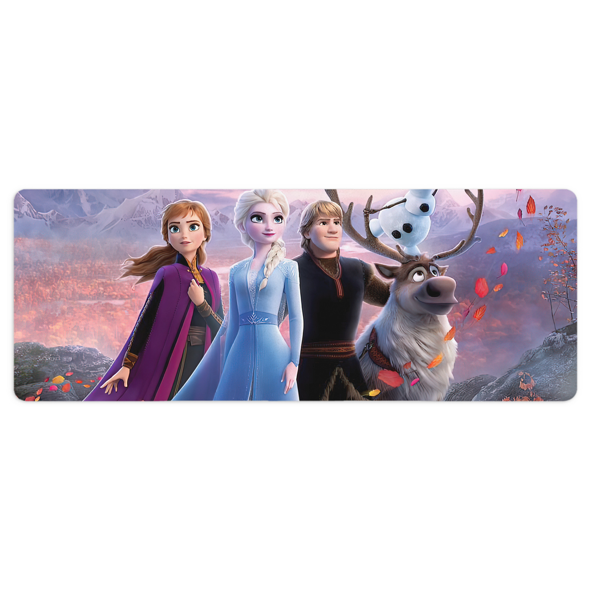 （画像用） アナと雪の女王 アンナ エルサ Frozen Anna Elsa ステッチ加工 大判デスクマット／滑り止めマウスパッド