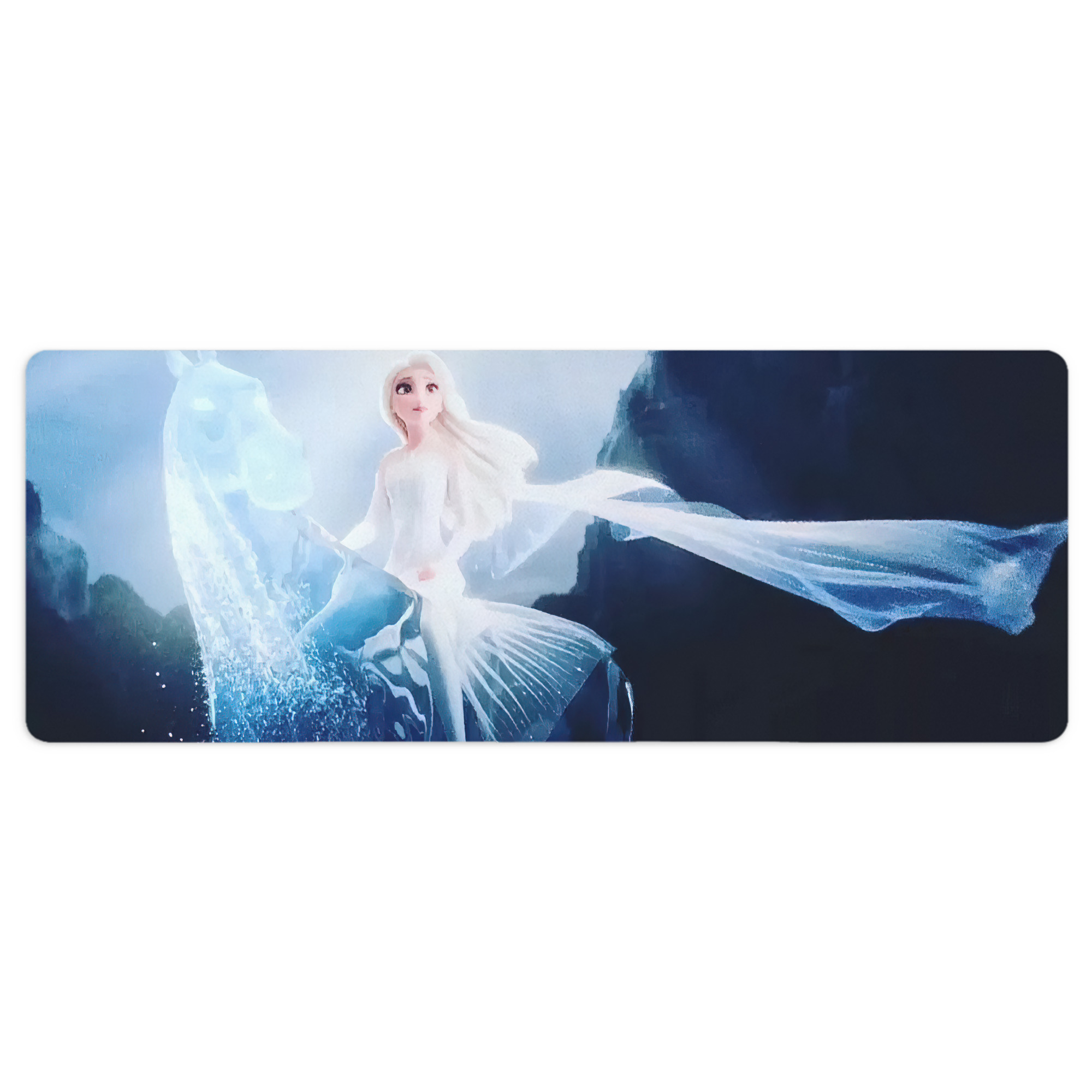 （画像用） アナと雪の女王 アンナ エルサ Frozen Anna Elsa ステッチ加工 大判デスクマット／滑り止めマウスパッド