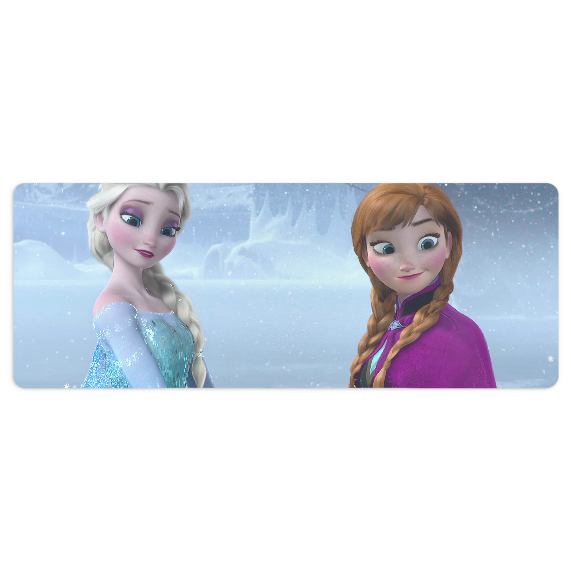 （画像用） アナと雪の女王 アンナ エルサ Frozen Anna Elsa ステッチ加工 大判デスクマット／滑り止めマウスパッド