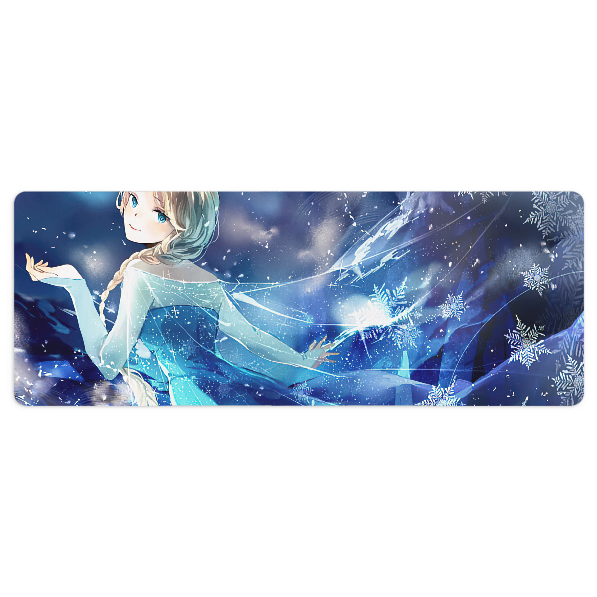 （画像用） アナと雪の女王 アンナ エルサ Frozen Anna Elsa ステッチ加工 大判デスクマット／滑り止めマウスパッド