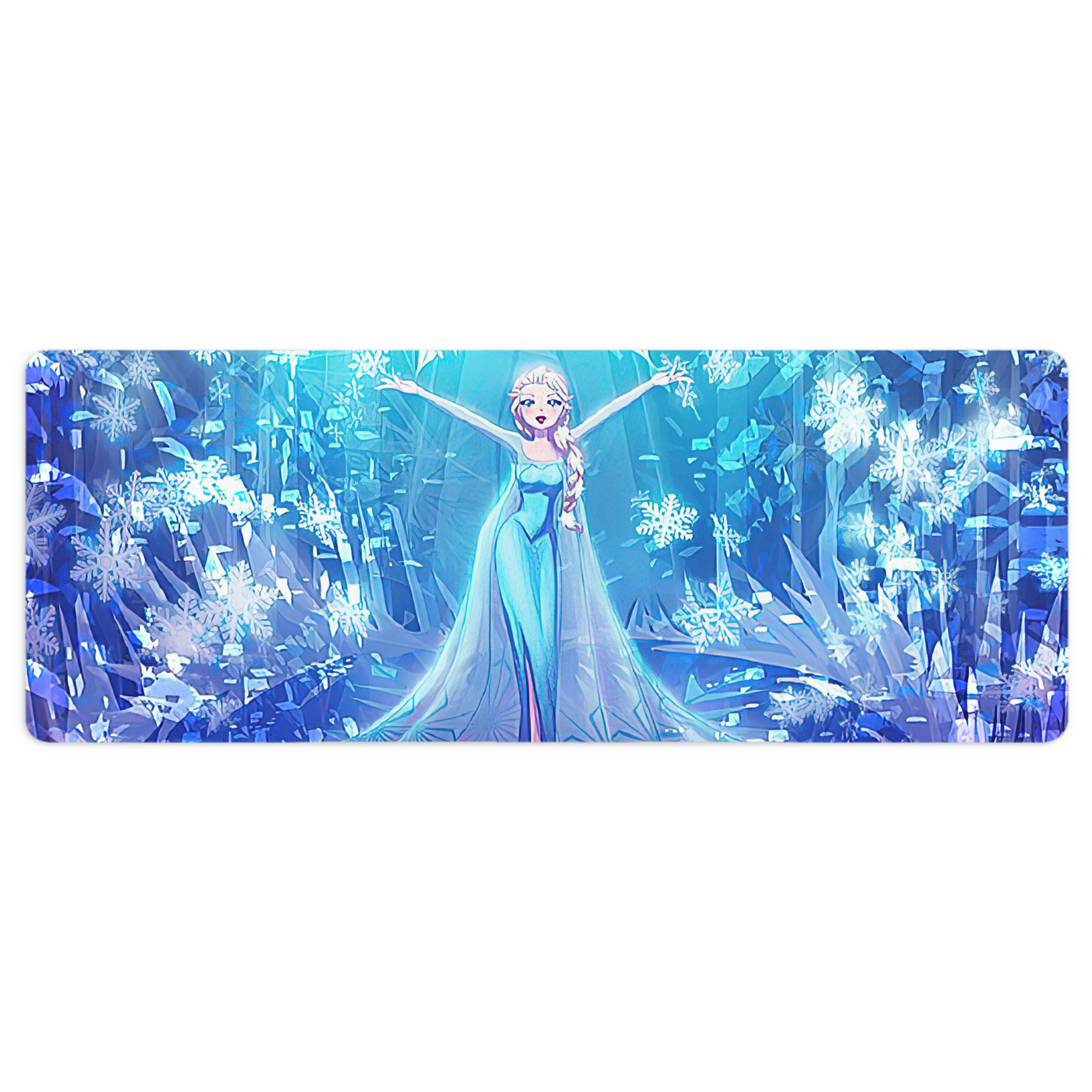 （画像用） アナと雪の女王 アンナ エルサ Frozen Anna Elsa ステッチ加工 大判デスクマット／滑り止めマウスパッド