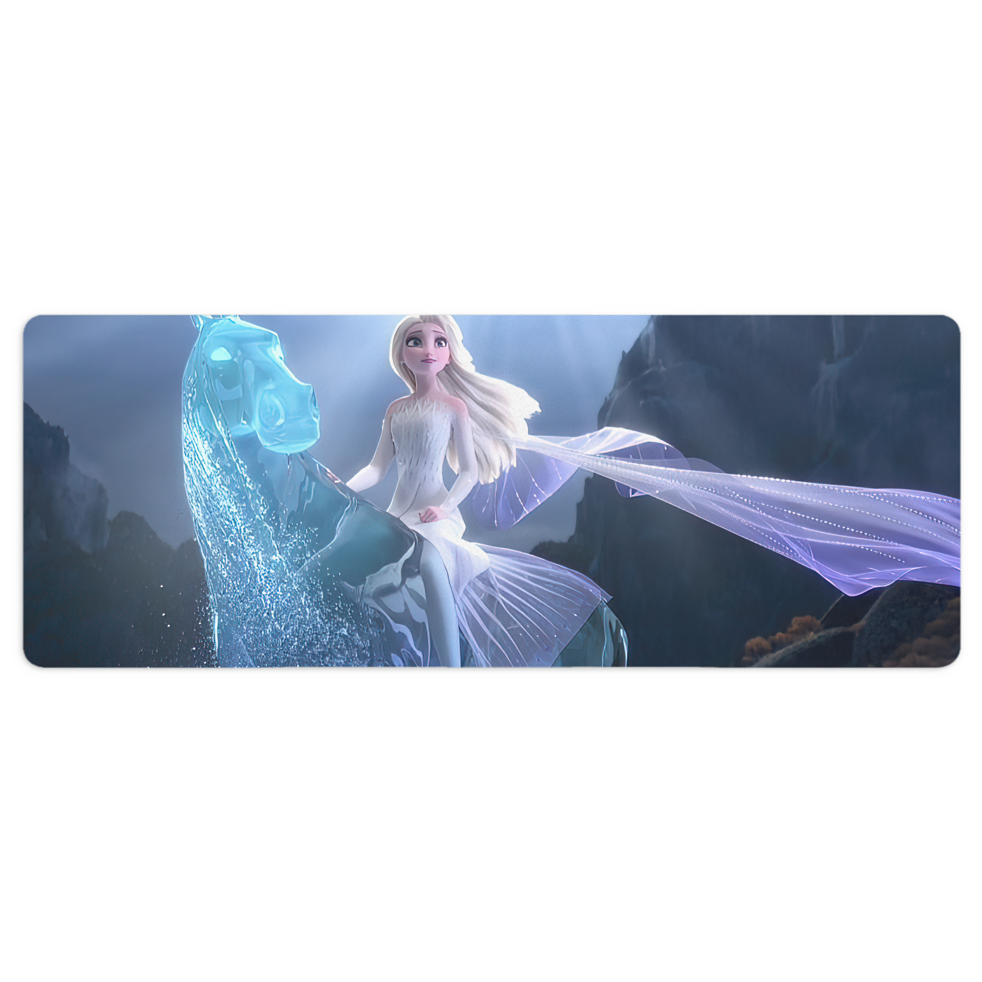 （画像用） アナと雪の女王 アンナ エルサ Frozen Anna Elsa ステッチ加工 大判デスクマット／滑り止めマウスパッド