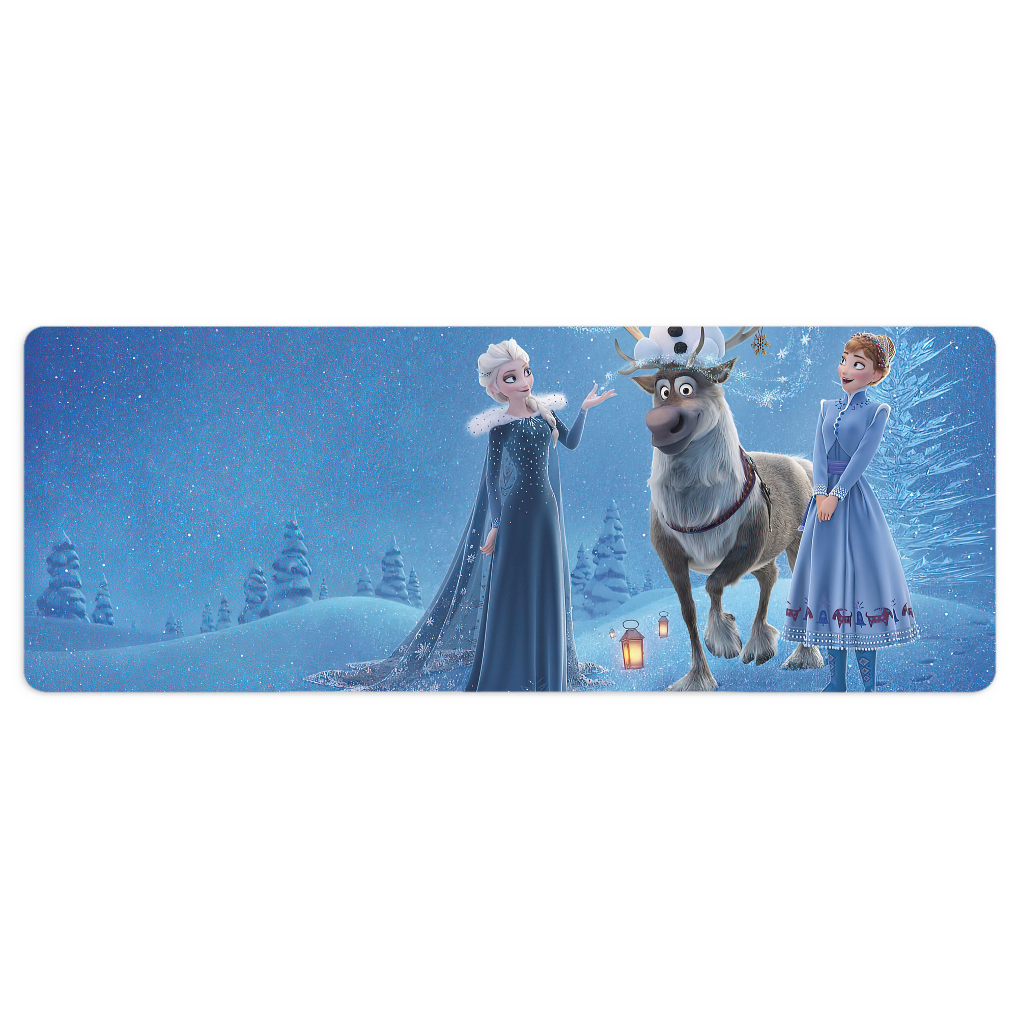（画像用） アナと雪の女王 アンナ エルサ Frozen Anna Elsa ステッチ加工 大判デスクマット／滑り止めマウスパッド
