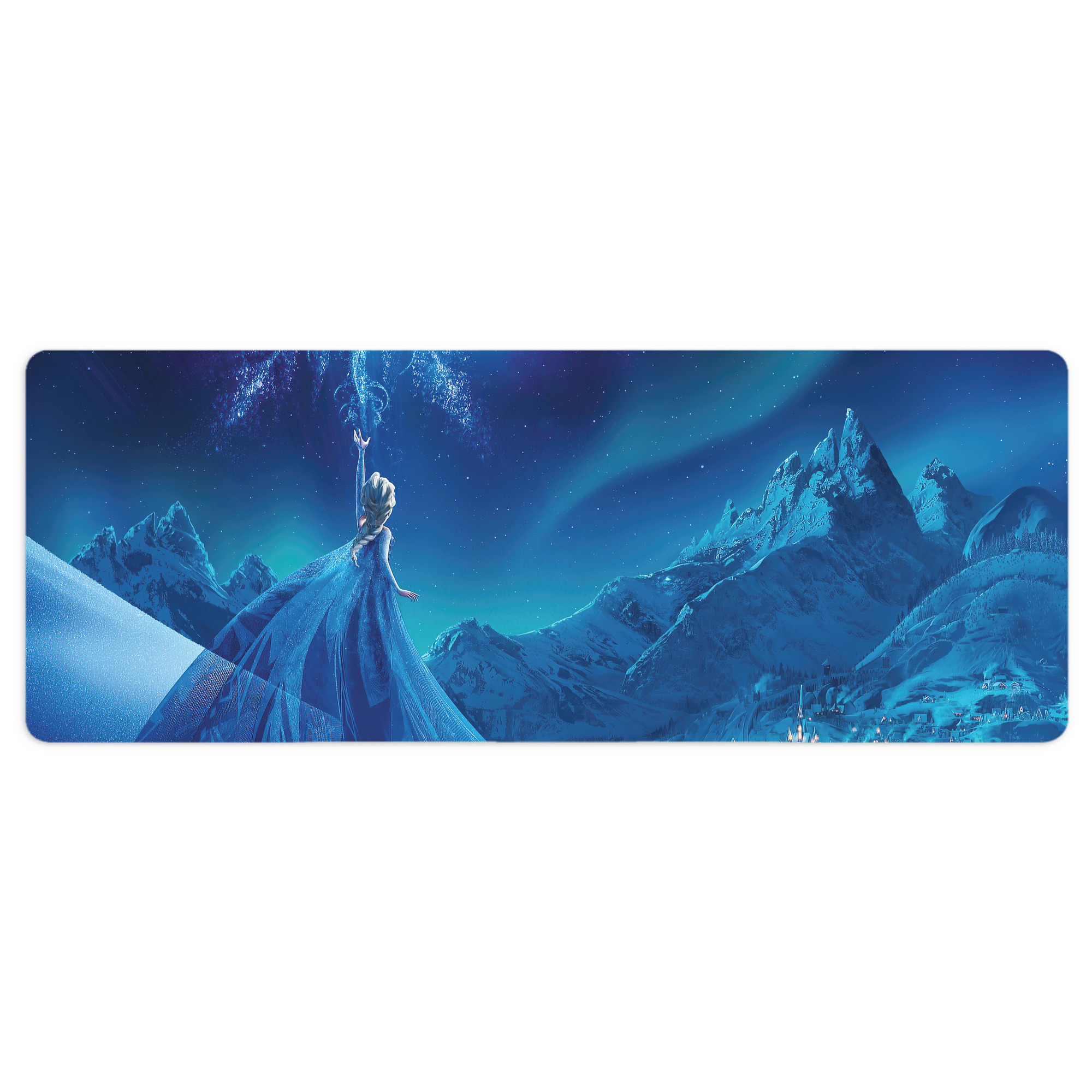 （画像用） アナと雪の女王 アンナ エルサ Frozen Anna Elsa ステッチ加工 大判デスクマット／滑り止めマウスパッド
