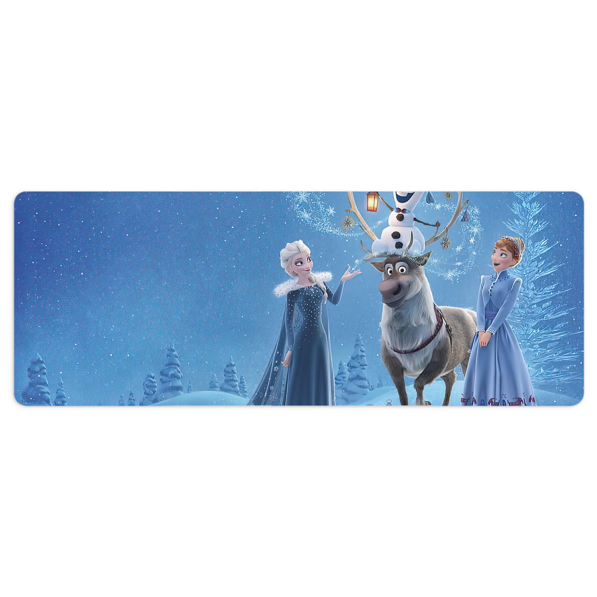 （画像用） アナと雪の女王 アンナ エルサ Frozen Anna Elsa ステッチ加工 大判デスクマット／滑り止めマウスパッド