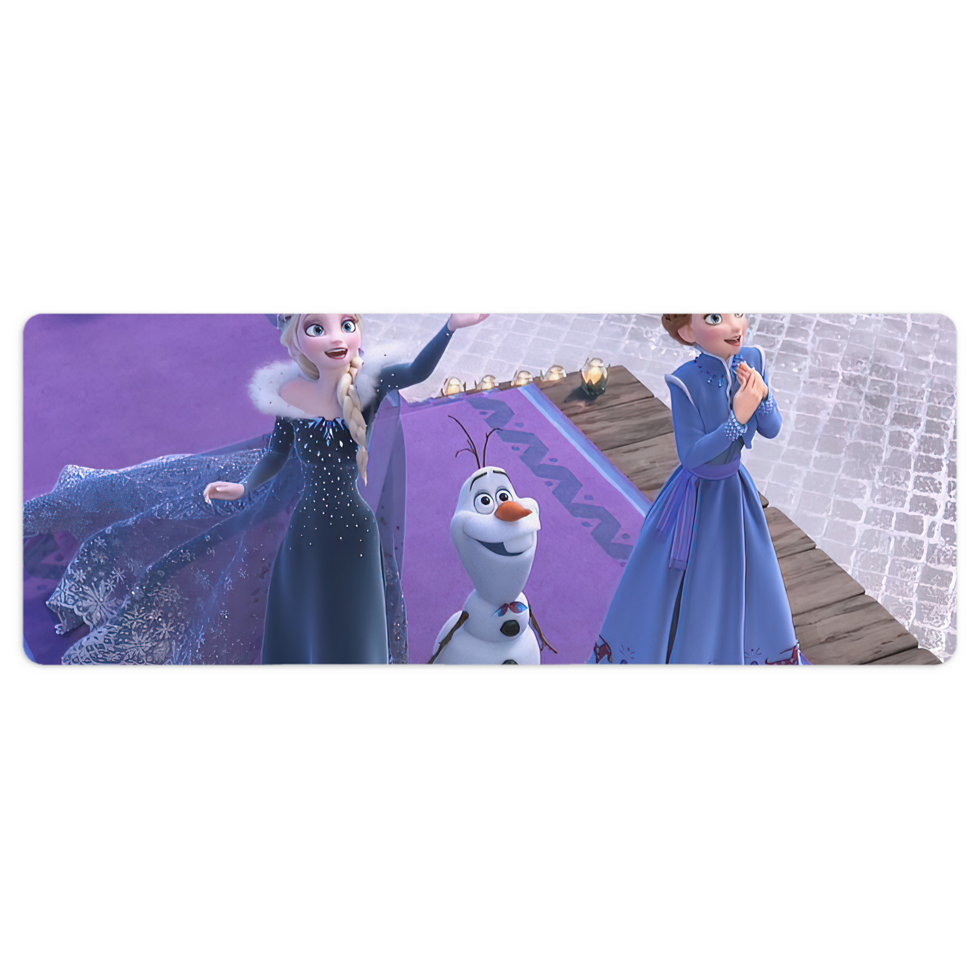 （画像用） アナと雪の女王 アンナ エルサ Frozen Anna Elsa ステッチ加工 大判デスクマット／滑り止めマウスパッド