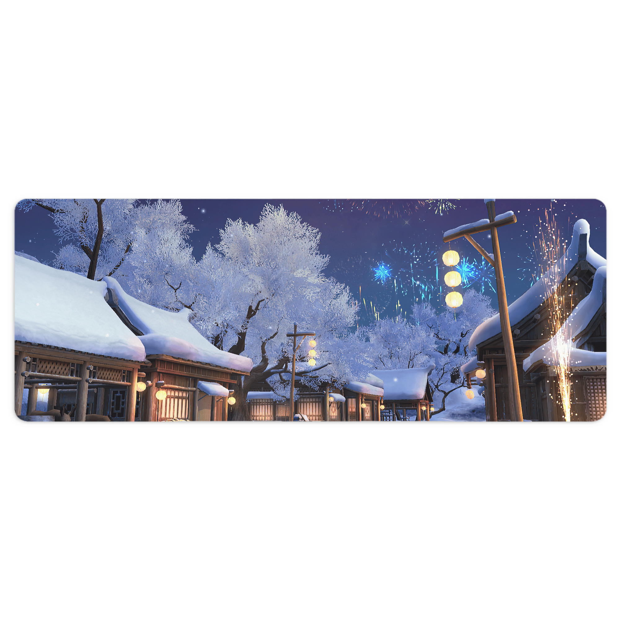 （画像用） アナと雪の女王 アンナ エルサ Frozen Anna Elsa ステッチ加工 大判デスクマット／滑り止めマウスパッド