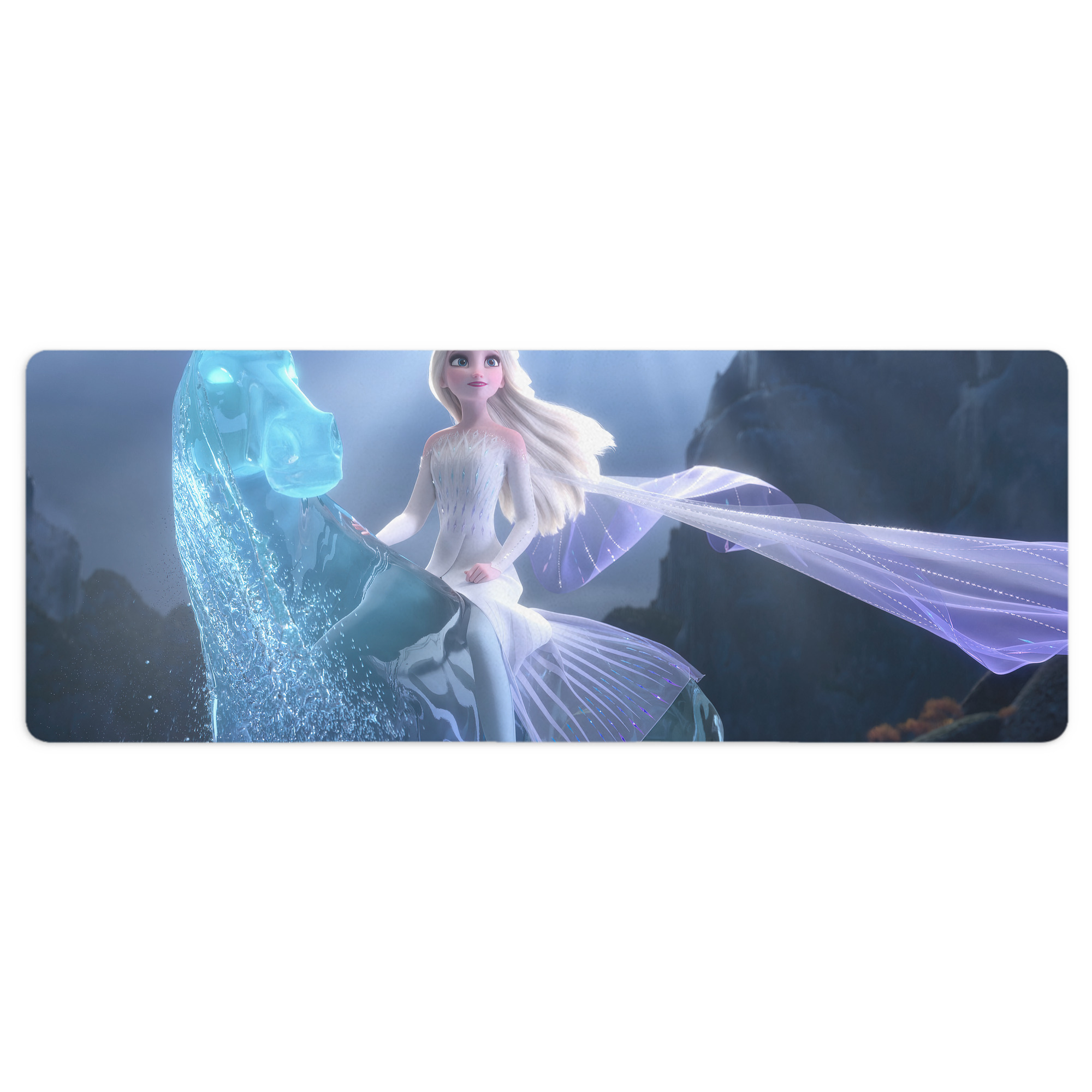 （画像用） アナと雪の女王 アンナ エルサ Frozen Anna Elsa ステッチ加工 大判デスクマット／滑り止めマウスパッド
