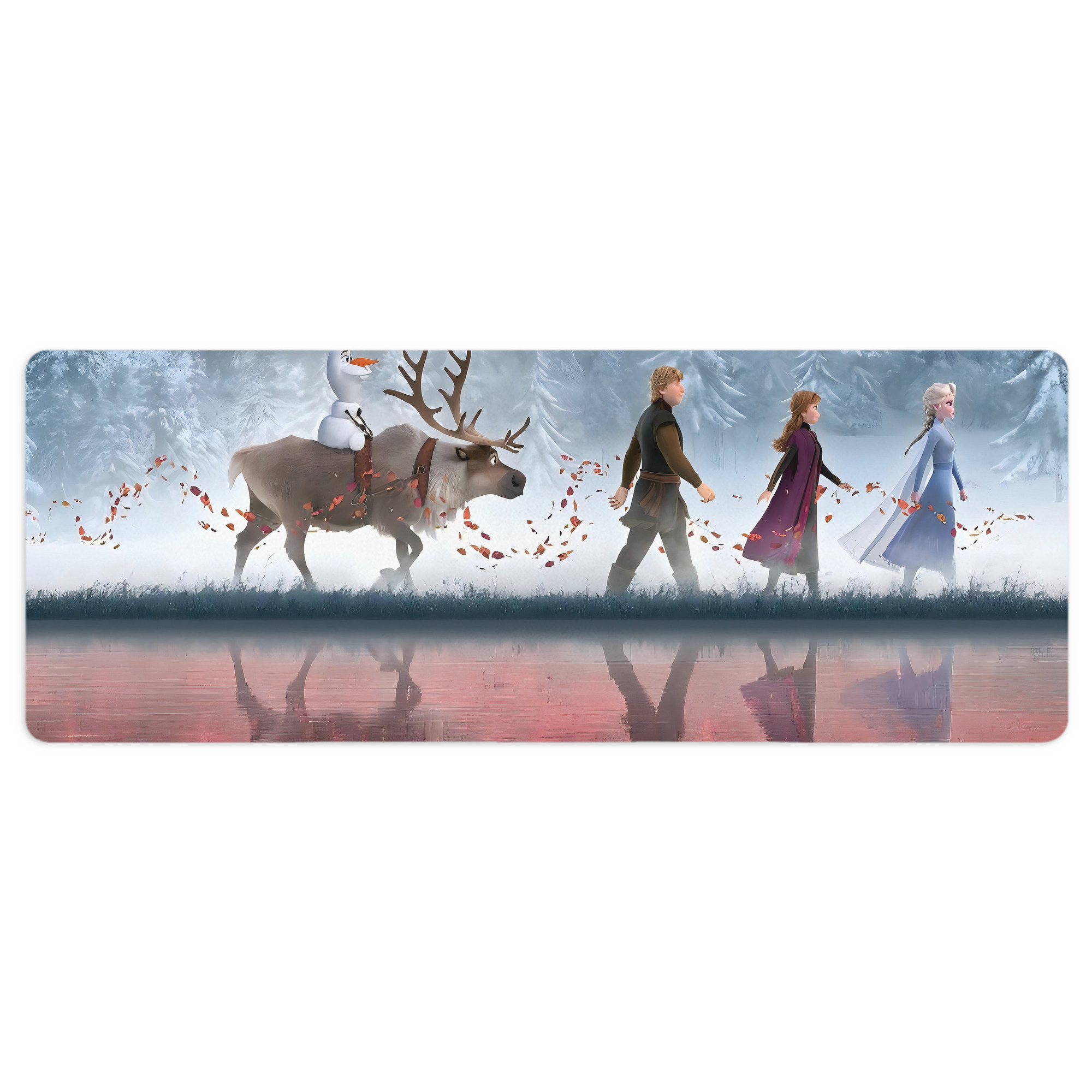 （画像用） アナと雪の女王 アンナ エルサ Frozen Anna Elsa ステッチ加工 大判デスクマット／滑り止めマウスパッド