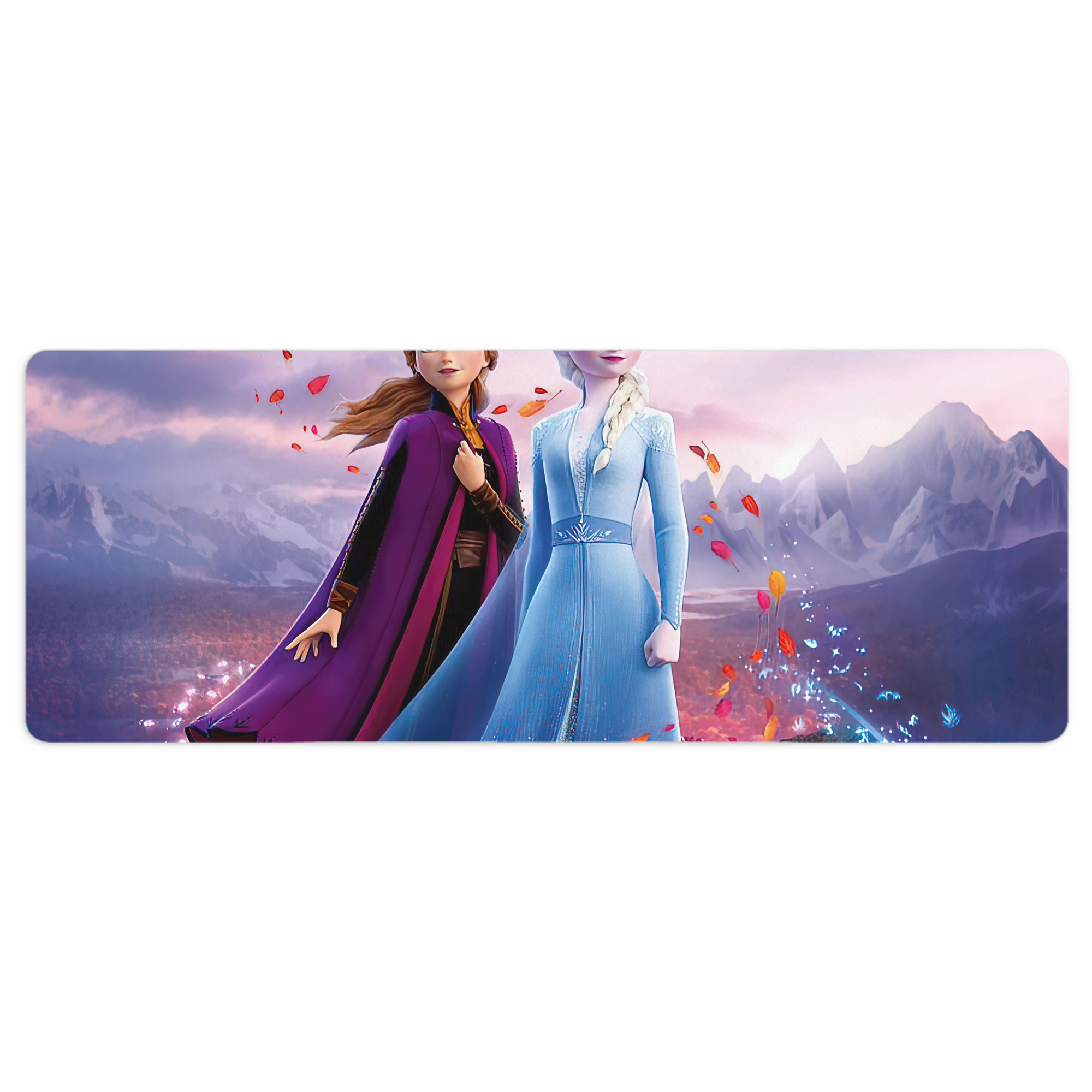 （画像用） アナと雪の女王 アンナ エルサ Frozen Anna Elsa ステッチ加工 大判デスクマット／滑り止めマウスパッド