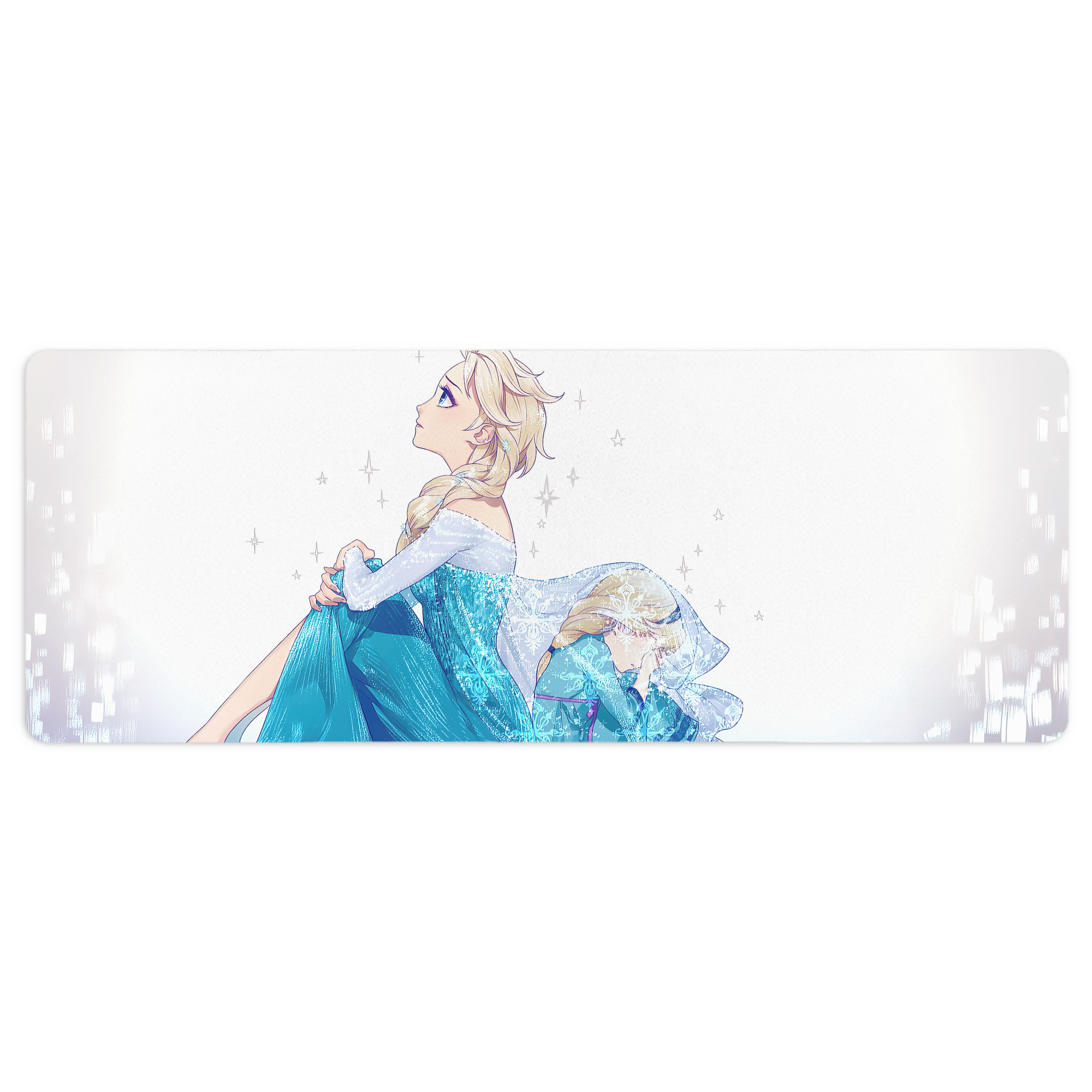 （画像用） アナと雪の女王 アンナ エルサ Frozen Anna Elsa ステッチ加工 大判デスクマット／滑り止めマウスパッド