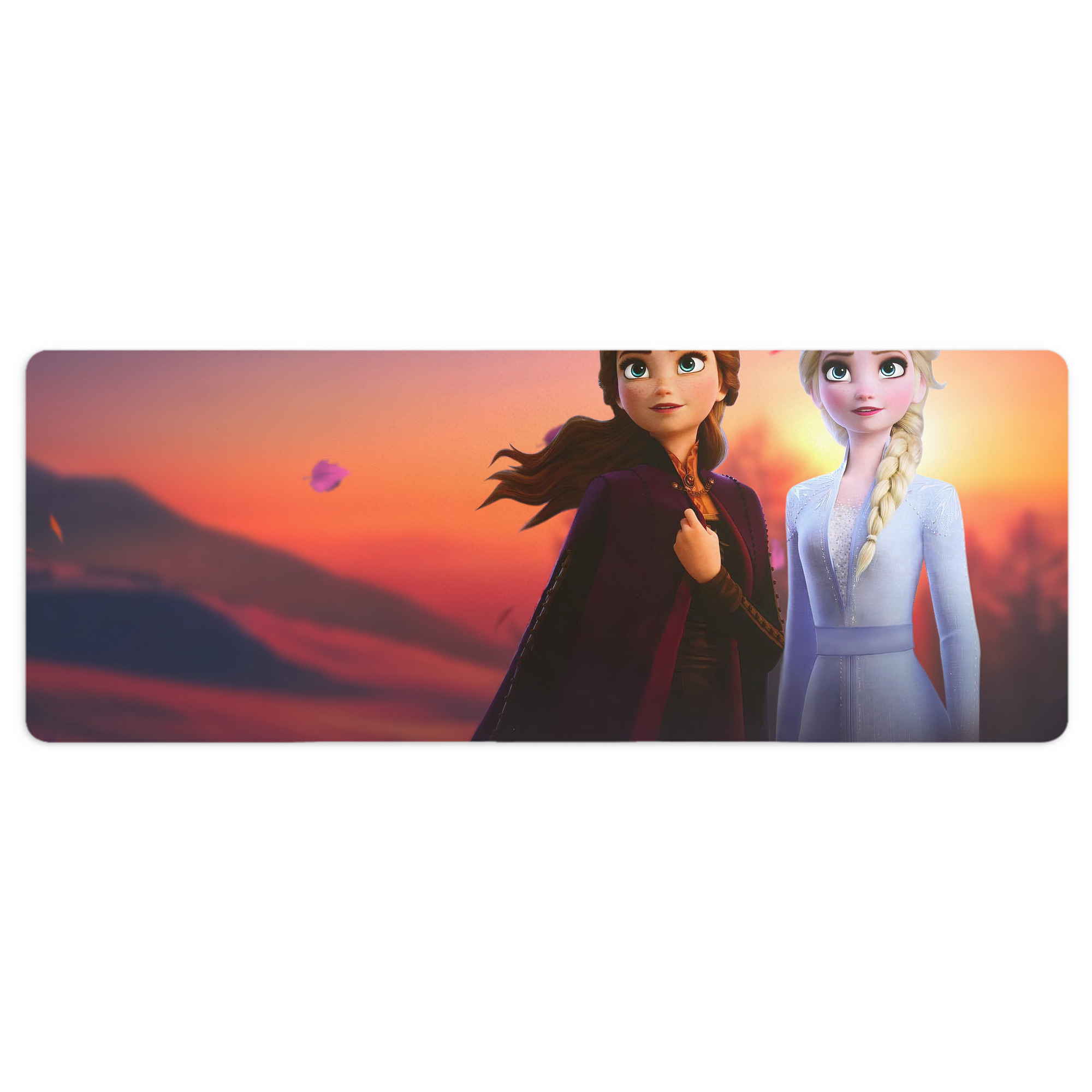 （画像用） アナと雪の女王 アンナ エルサ Frozen Anna Elsa ステッチ加工 大判デスクマット／滑り止めマウスパッド