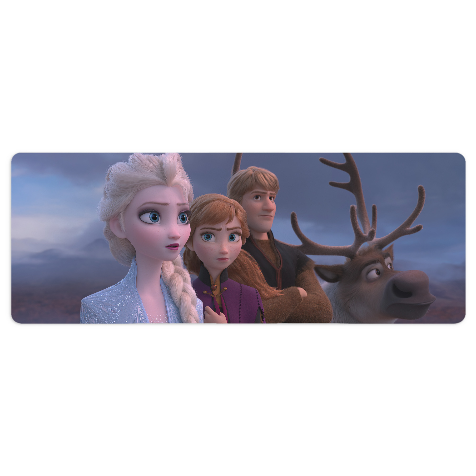 （画像用） アナと雪の女王 アンナ エルサ Frozen Anna Elsa ステッチ加工 大判デスクマット／滑り止めマウスパッド
