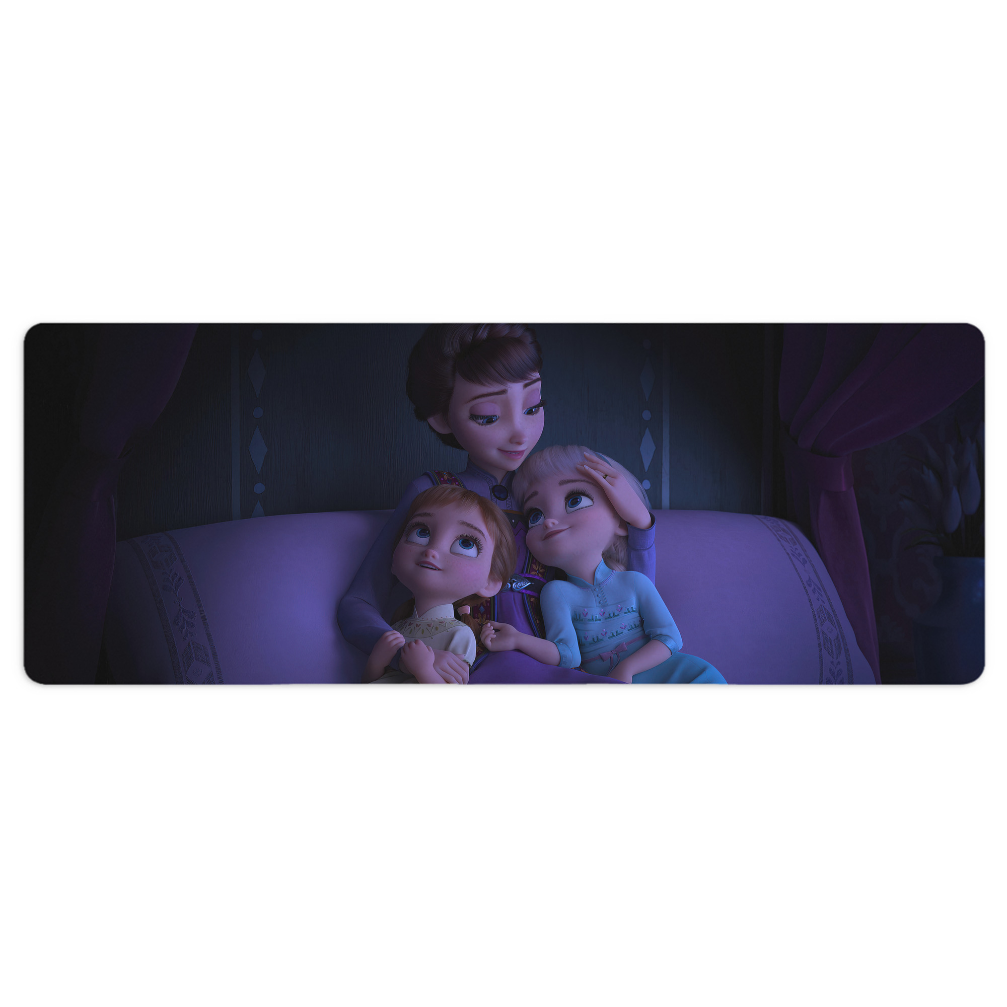 （画像用） アナと雪の女王 アンナ エルサ Frozen Anna Elsa ステッチ加工 大判デスクマット／滑り止めマウスパッド