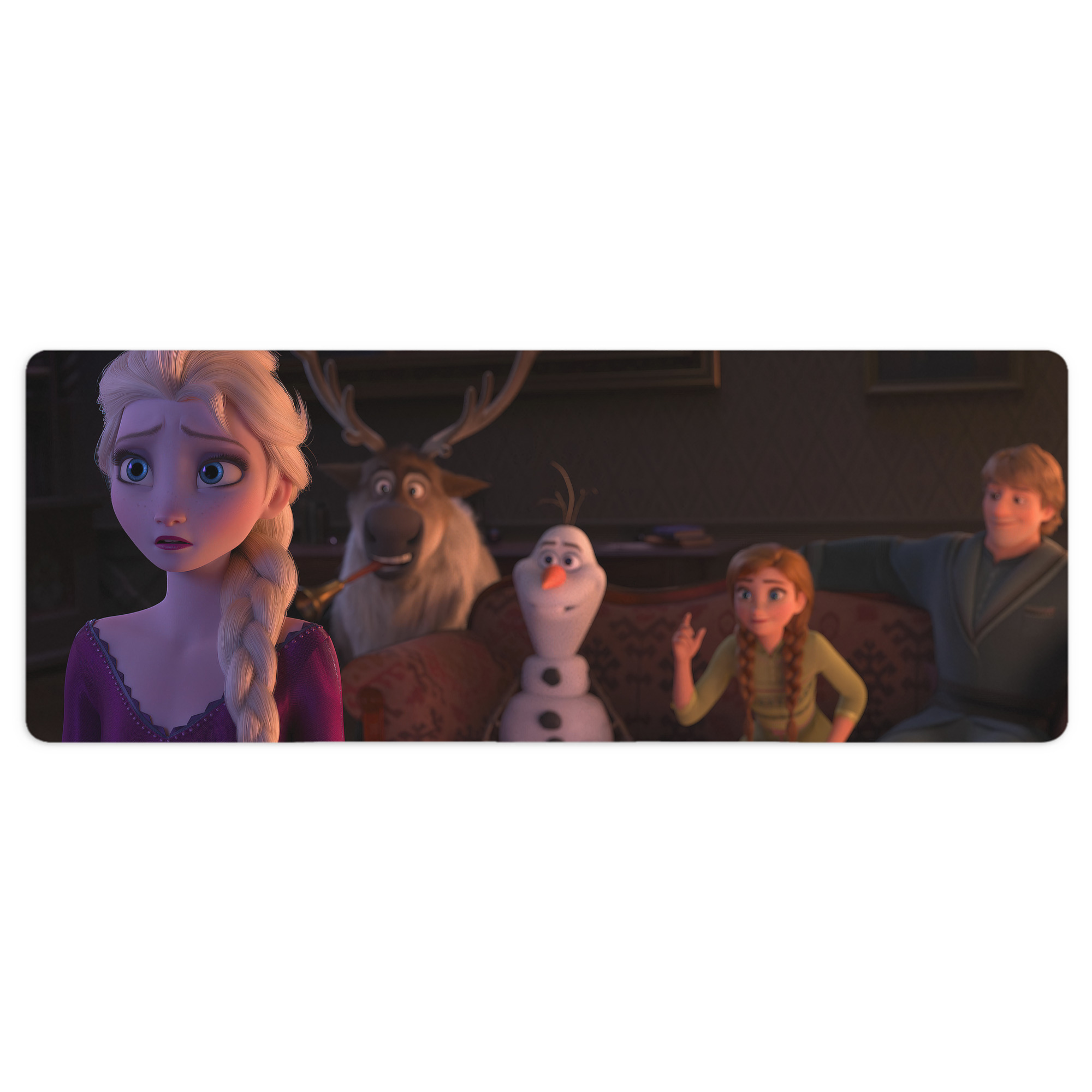 （画像用） アナと雪の女王 アンナ エルサ Frozen Anna Elsa ステッチ加工 大判デスクマット／滑り止めマウスパッド