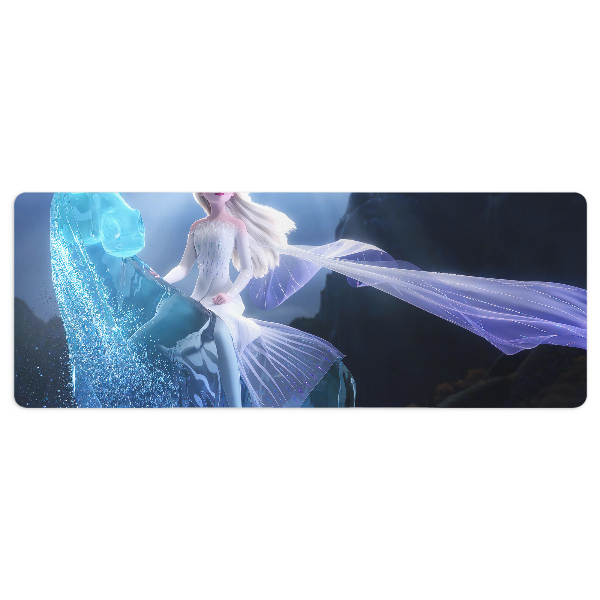 （画像用） アナと雪の女王 アンナ エルサ Frozen Anna Elsa ステッチ加工 大判デスクマット／滑り止めマウスパッド