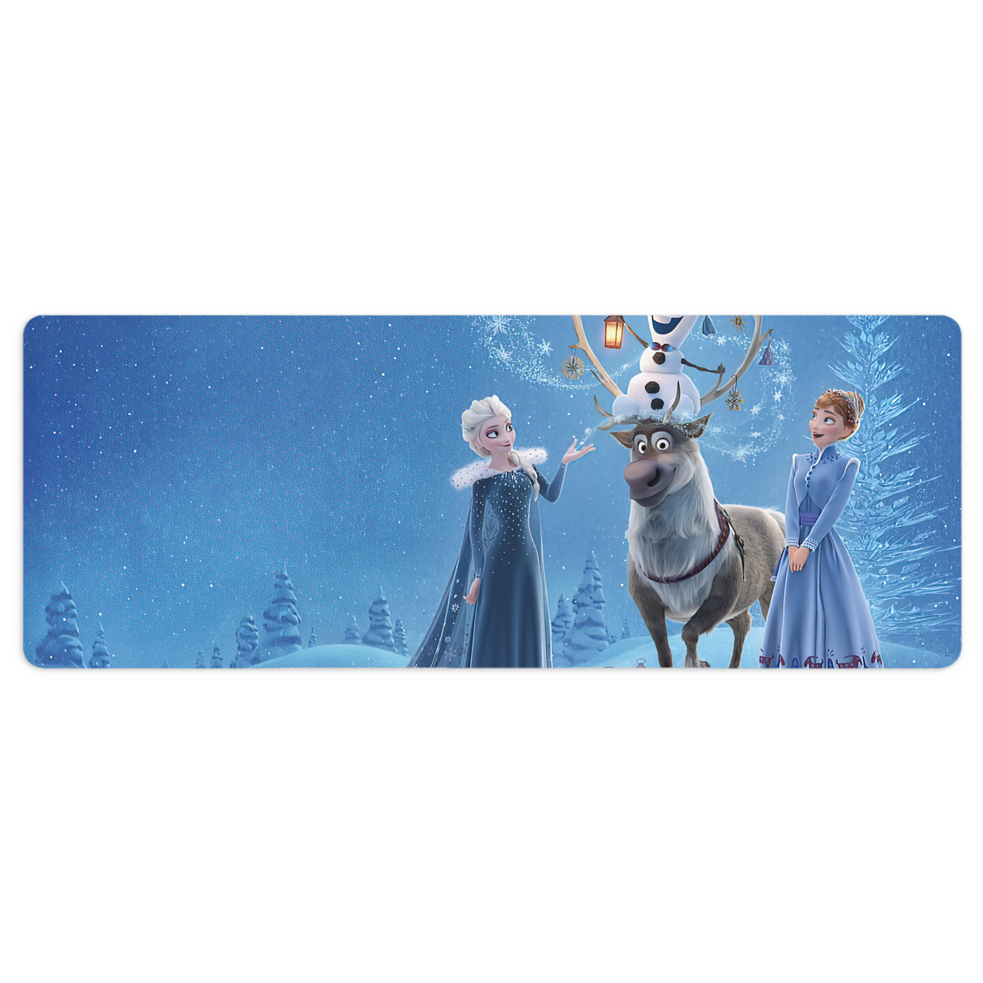 （画像用） アナと雪の女王 アンナ エルサ Frozen Anna Elsa ステッチ加工 大判デスクマット／滑り止めマウスパッド