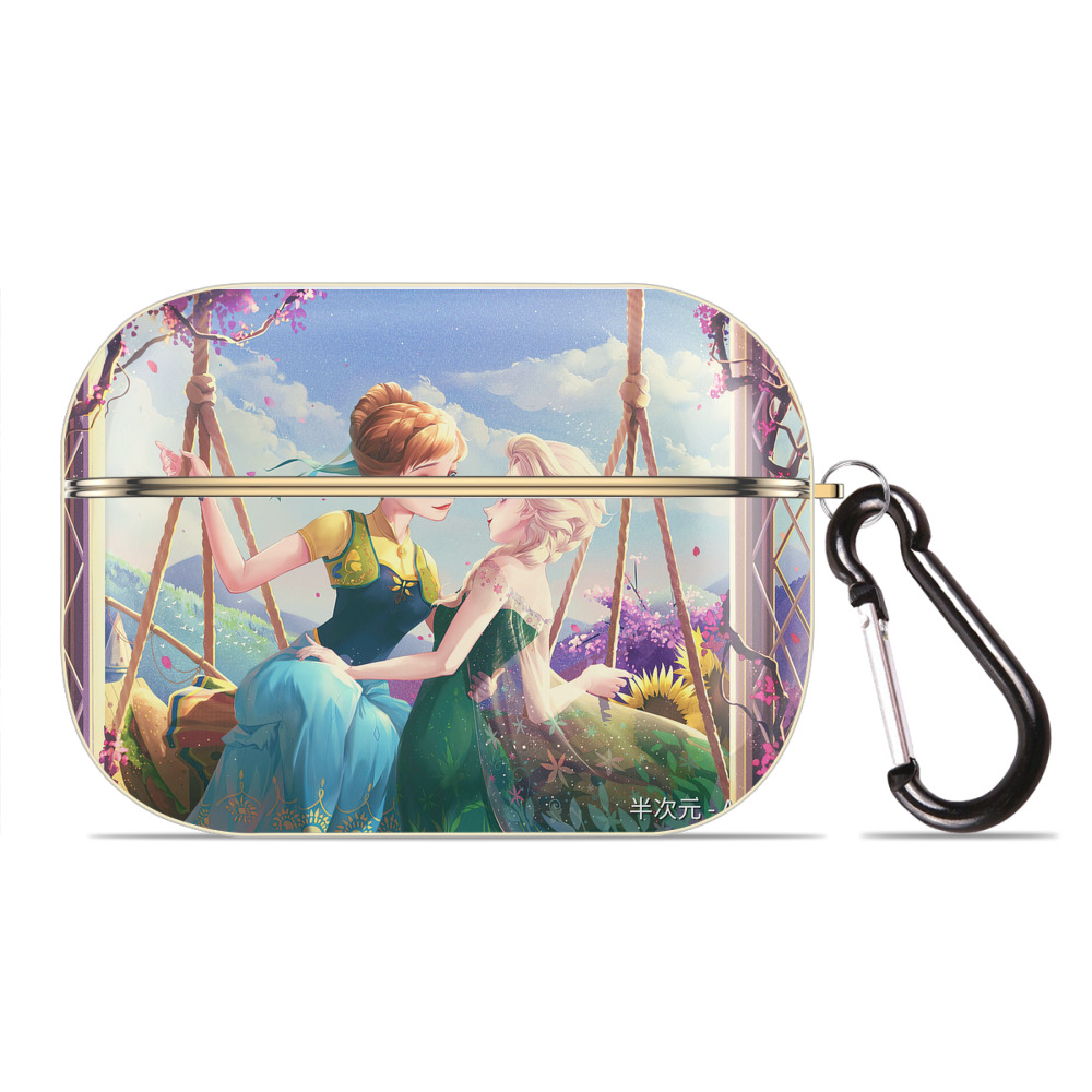 （画像用） アナと雪の女王 アンナ エルサ Frozen Anna Elsa 【AirPods Pro用】ハードシェル保護ケース｜耐衝撃・防指紋・カラビナ付き商品仕様