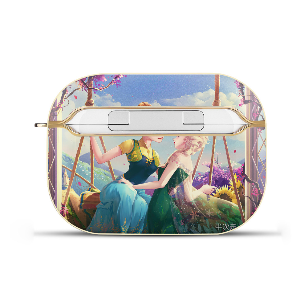 （画像用） アナと雪の女王 アンナ エルサ Frozen Anna Elsa 【AirPods Pro用】ハードシェル保護ケース｜耐衝撃・防指紋・カラビナ付き商品仕様
