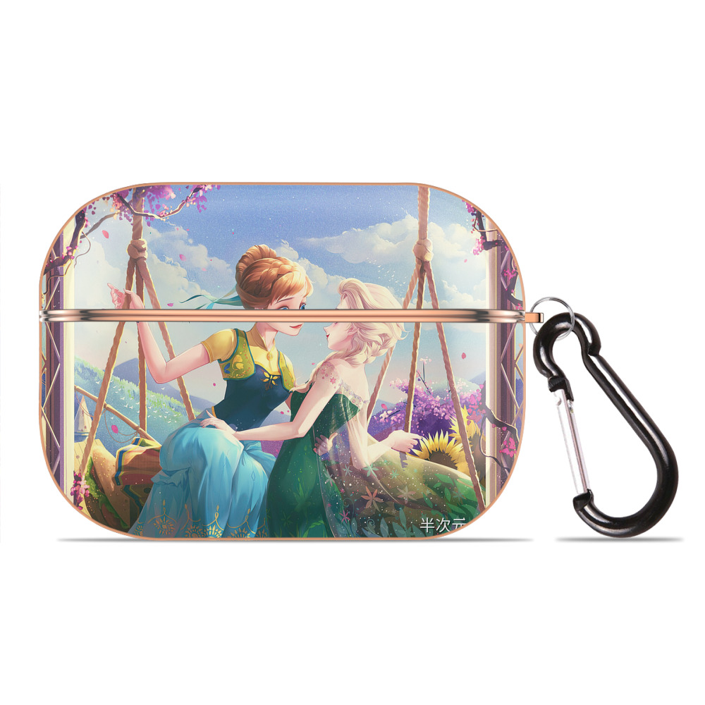 （画像用） アナと雪の女王 アンナ エルサ Frozen Anna Elsa 【AirPods Pro用】ハードシェル保護ケース｜耐衝撃・防指紋・カラビナ付き商品仕様