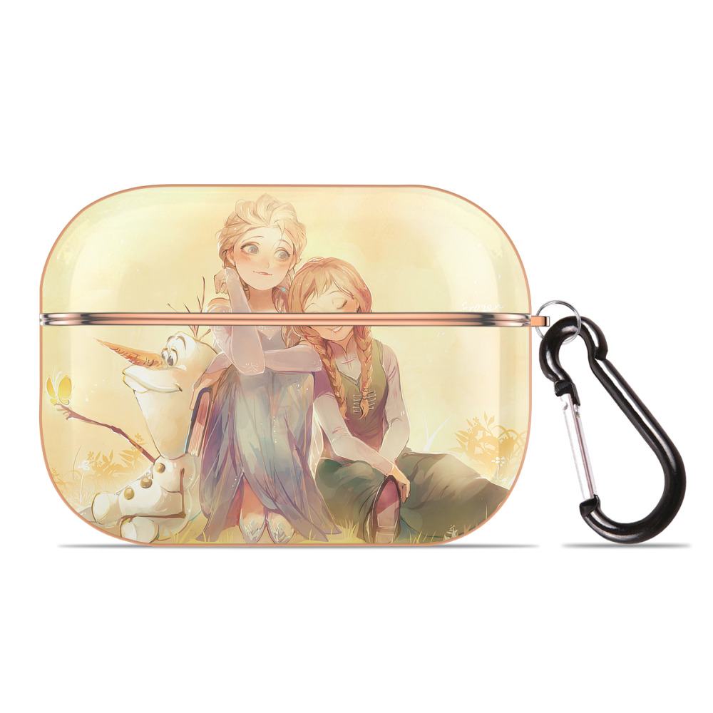 （画像用） アナと雪の女王 アンナ エルサ Frozen Anna Elsa 【AirPods Pro用】ハードシェル保護ケース｜耐衝撃・防指紋・カラビナ付き商品仕様