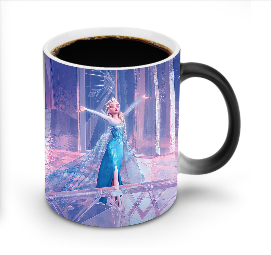 （画像用） アナと雪の女王 アンナ エルサ Frozen Anna Elsa 温度変色マグカップ