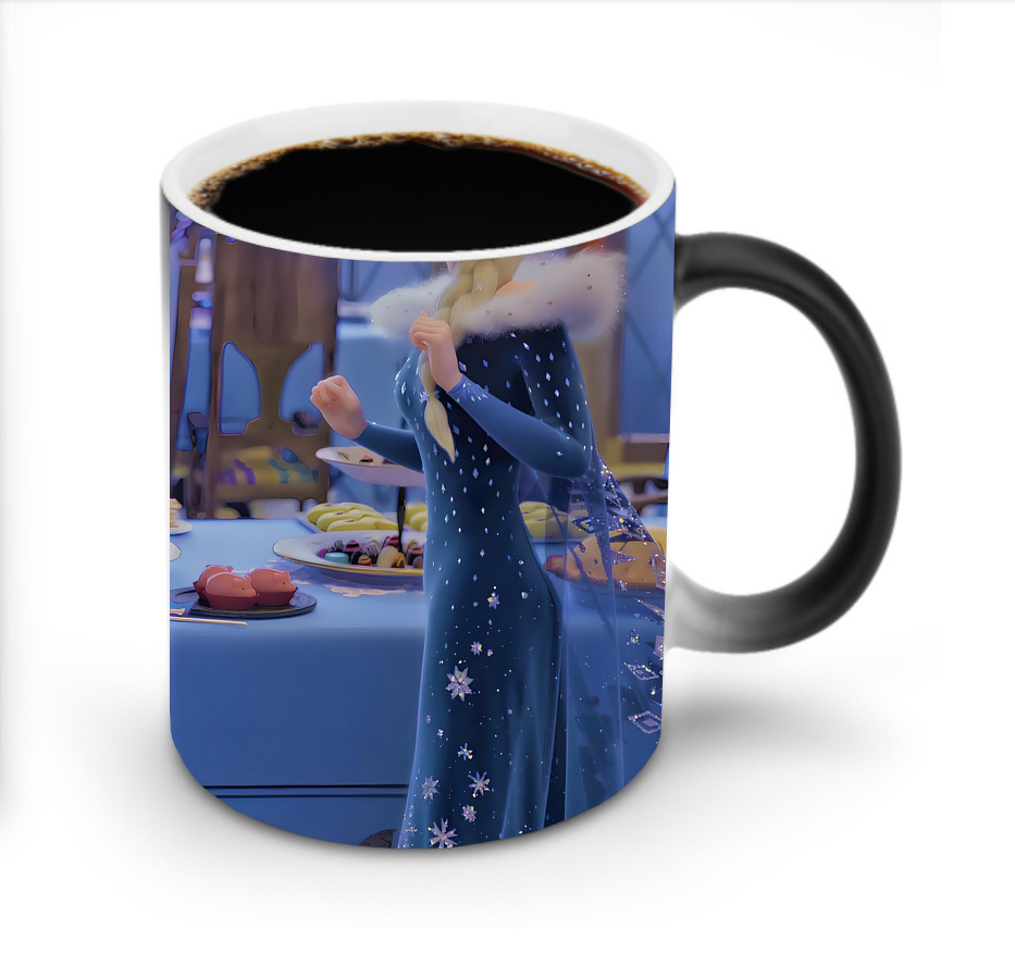 （画像用） アナと雪の女王 アンナ エルサ Frozen Anna Elsa 温度変色マグカップ