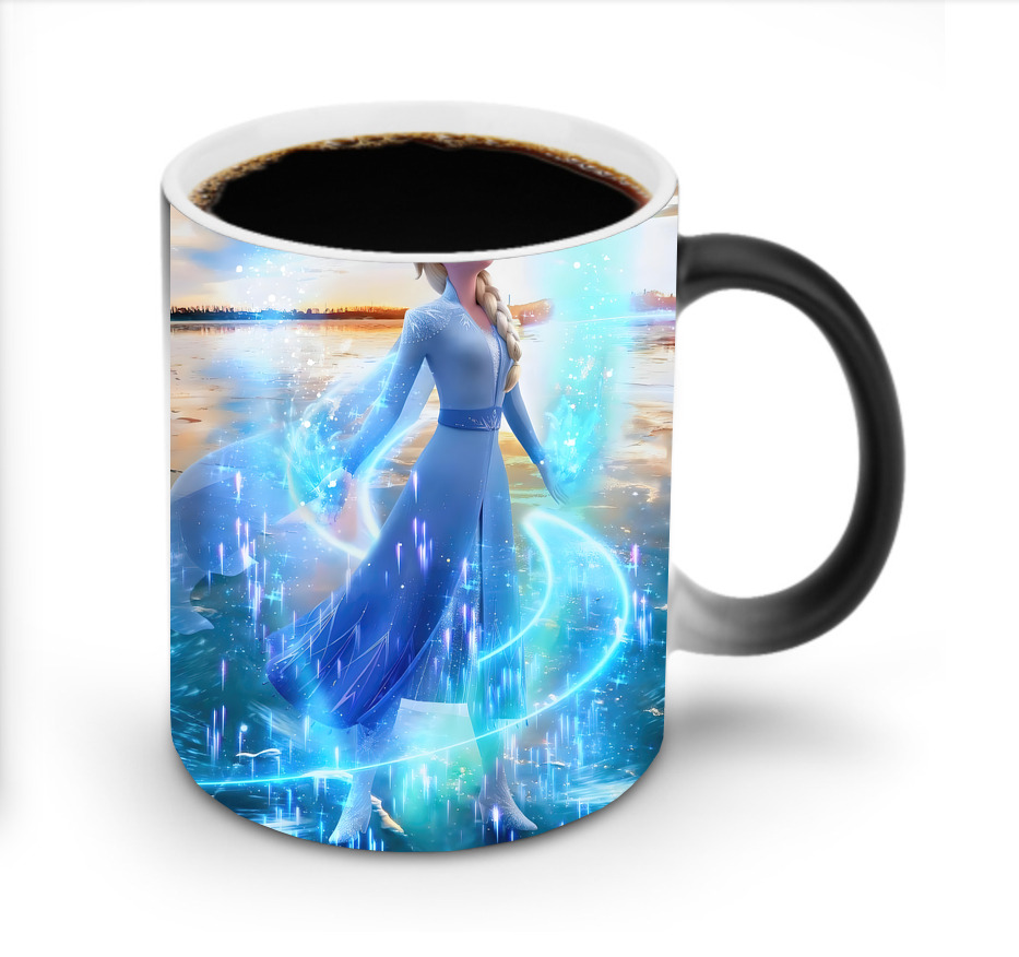 （画像用） アナと雪の女王 アンナ エルサ Frozen Anna Elsa 温度変色マグカップ