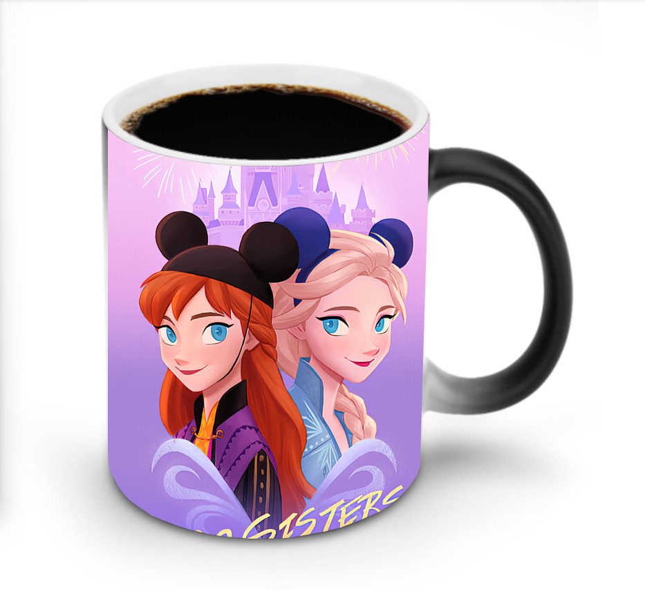 （画像用） アナと雪の女王 アンナ エルサ Frozen Anna Elsa 温度変色マグカップ