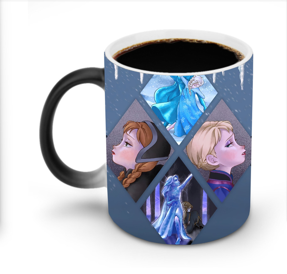 （画像用） アナと雪の女王 アンナ エルサ Frozen Anna Elsa 温度変色マグカップ