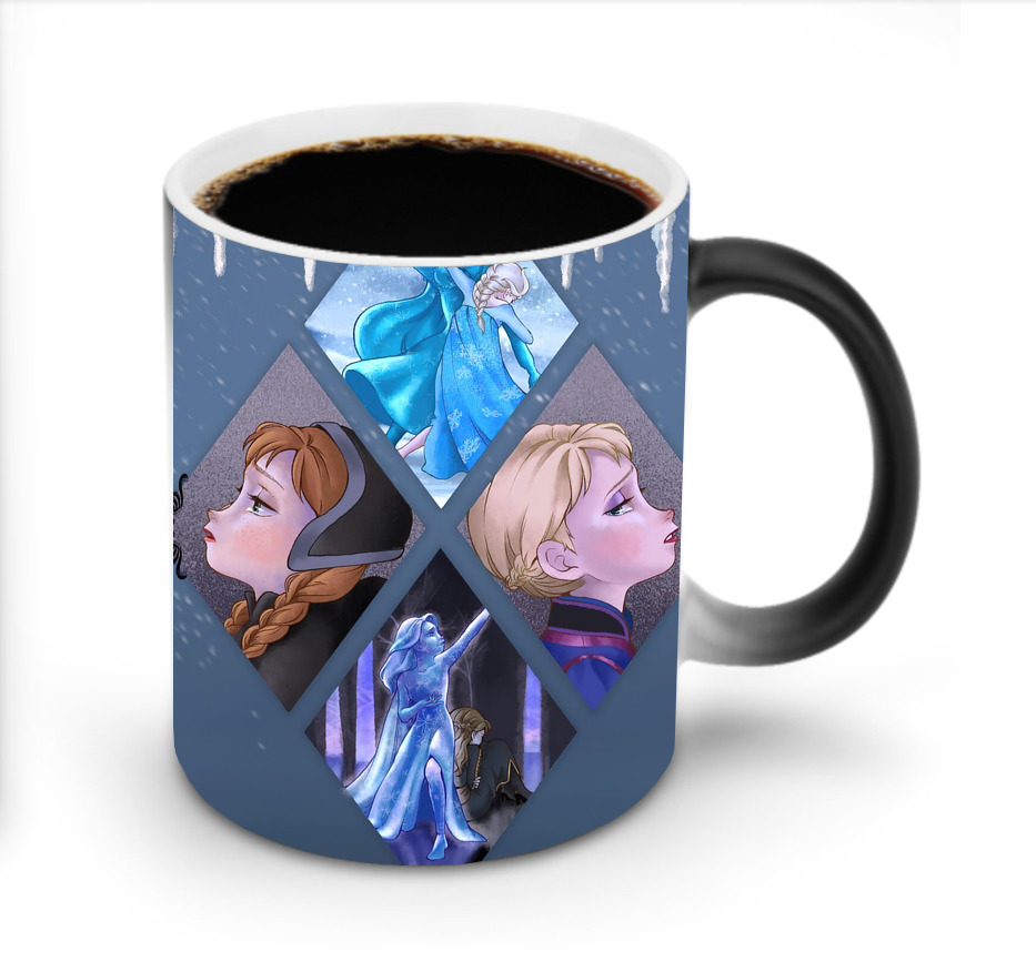 （画像用） アナと雪の女王 アンナ エルサ Frozen Anna Elsa 温度変色マグカップ