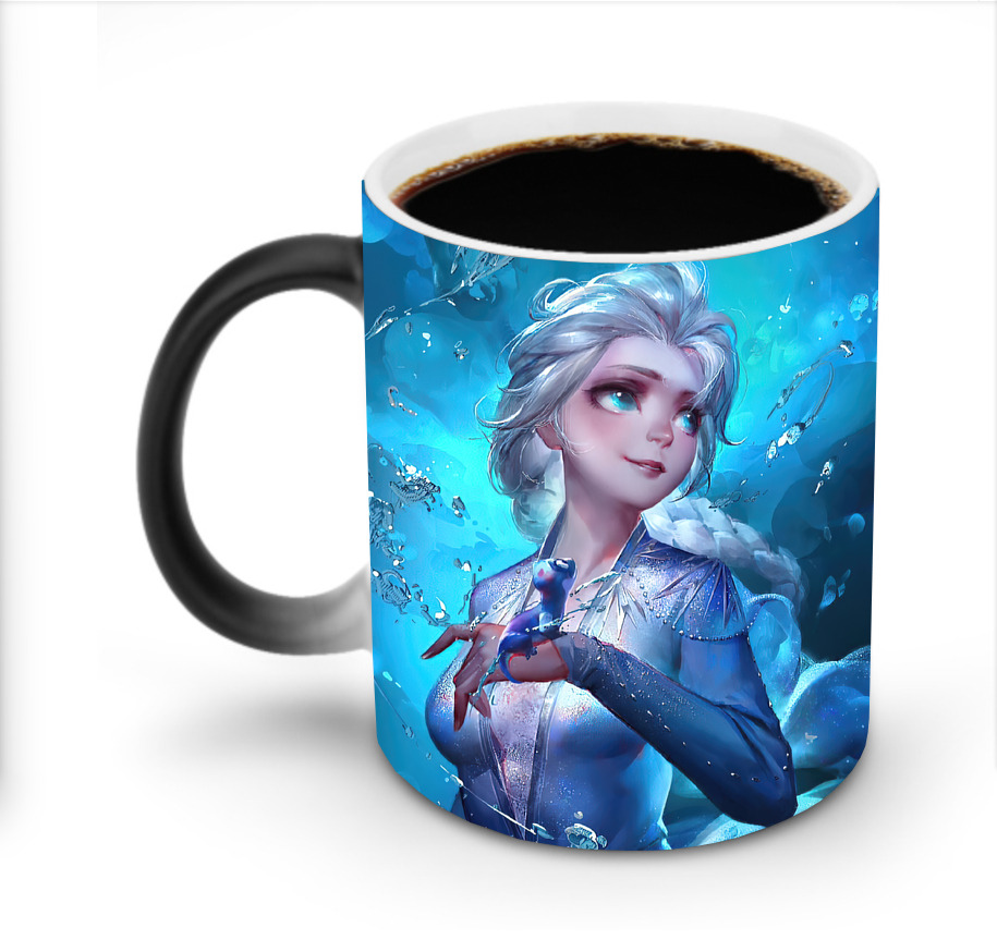 （画像用） アナと雪の女王 アンナ エルサ Frozen Anna Elsa 温度変色マグカップ