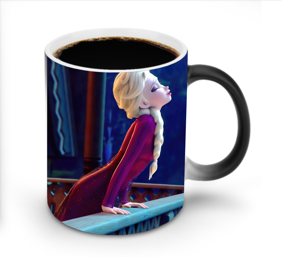（画像用） アナと雪の女王 アンナ エルサ Frozen Anna Elsa 温度変色マグカップ
